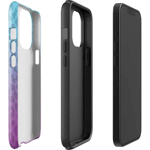Cheetah Print Purple and Blue iPhone 15 Pro Impact Case